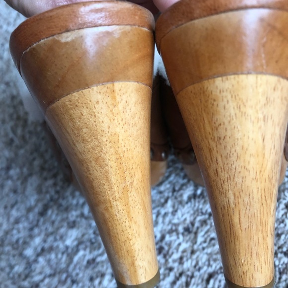 Coach leather, fur lined platform clogs - Picture 3 of 7